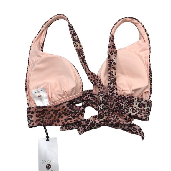 Shade And Shore Women's Sz. Small 4-6 Tall Triangle Bikini Swim Top Animal Print - Picture 2 of 14